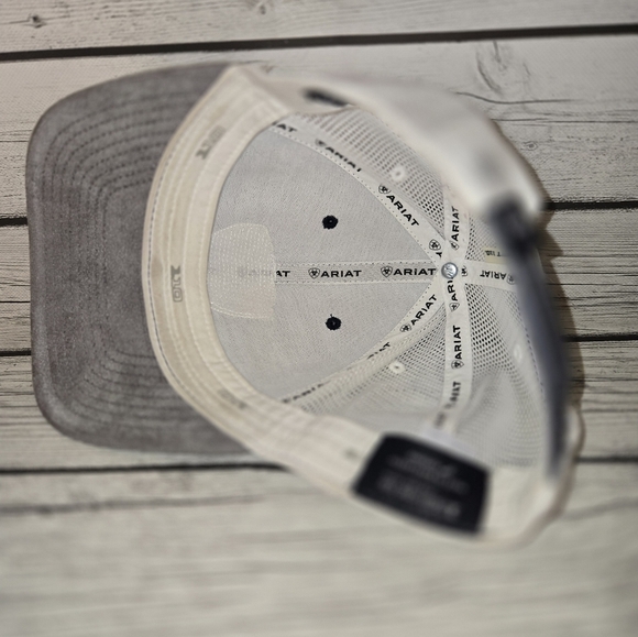 ARIAT Mens Rubber Sunset Shield Patch Adjustable Snapback Baseball Cap, Denim - Picture 7 of 7